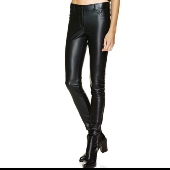 Aritzia WILFRED low rise leather pants size 10 @O - Picture 1 of 12